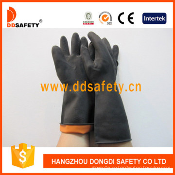 Orange innen und schwarz außerhalb doppelte Farbe Industrie Handschuhe-DHL501